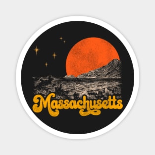 Vintage State of Massachusetts Mid Century Distressed Aesthetic Magnet